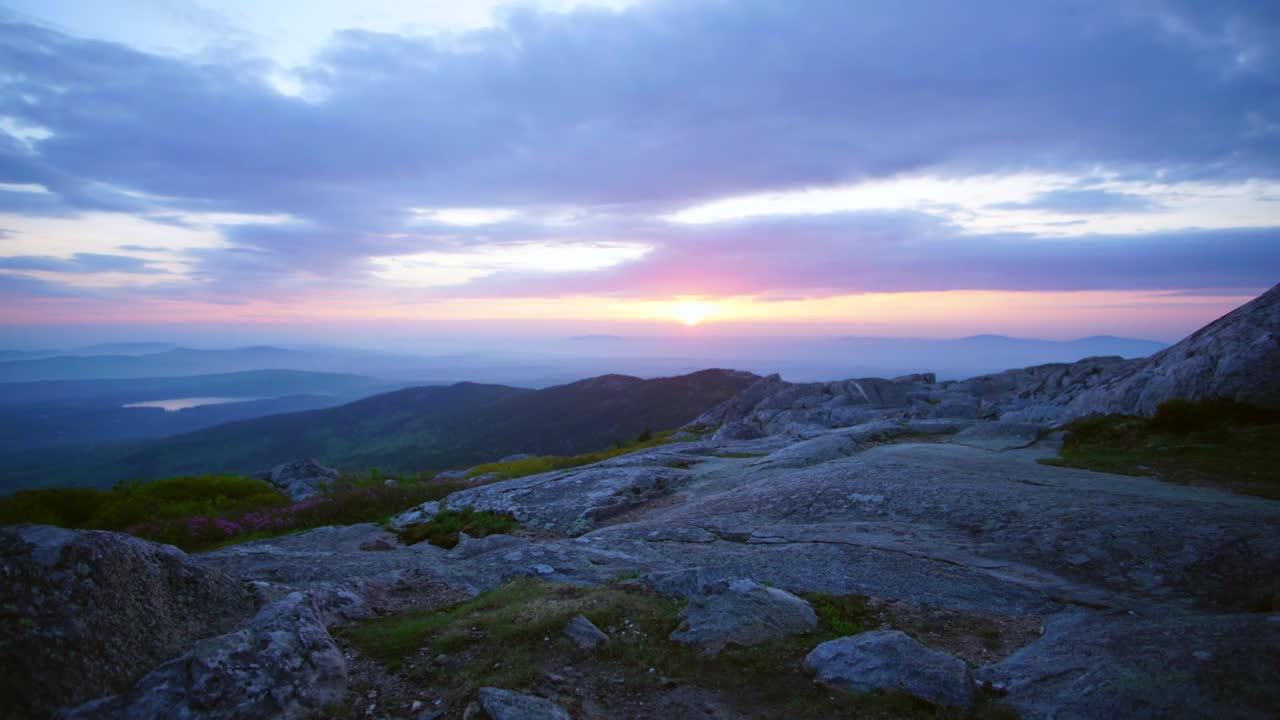 Time Lapse of Sunrise Over Mount Monadnock