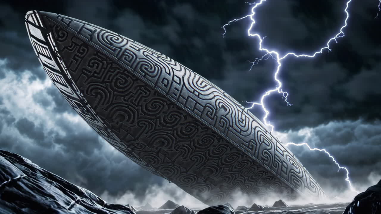 Ancient Alien Spaceship Crash Landing in a Storm