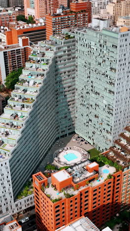 aerial view of american skyscrapes. cityskyline building of new york.