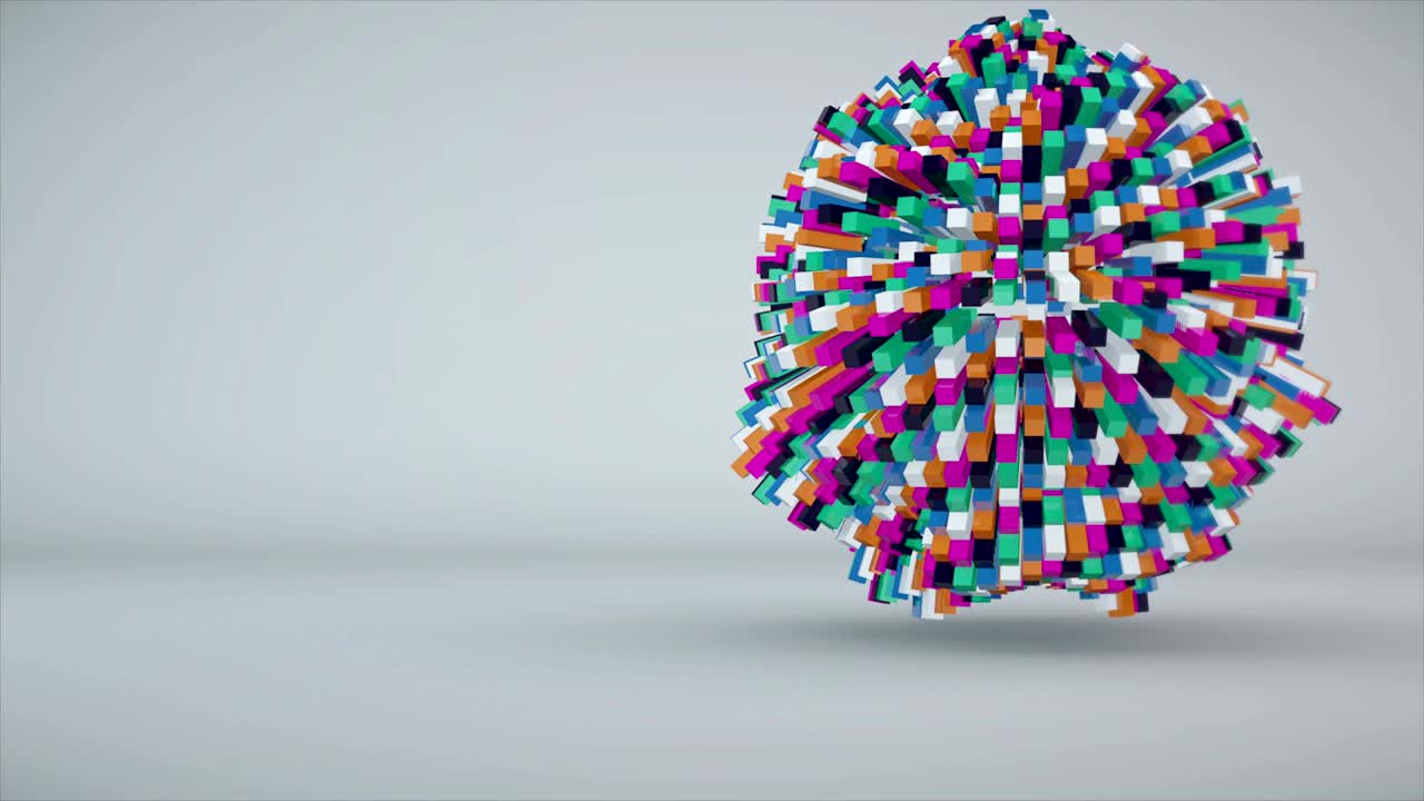 Colorful cubes making up the sphere
