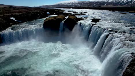 northern iceland  drone video waterfall godafoss