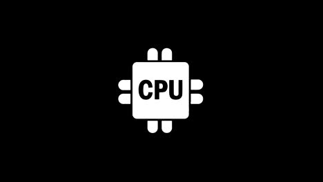 Computer Digital CPU icon Vintage Twitched Bad Signal Animation.