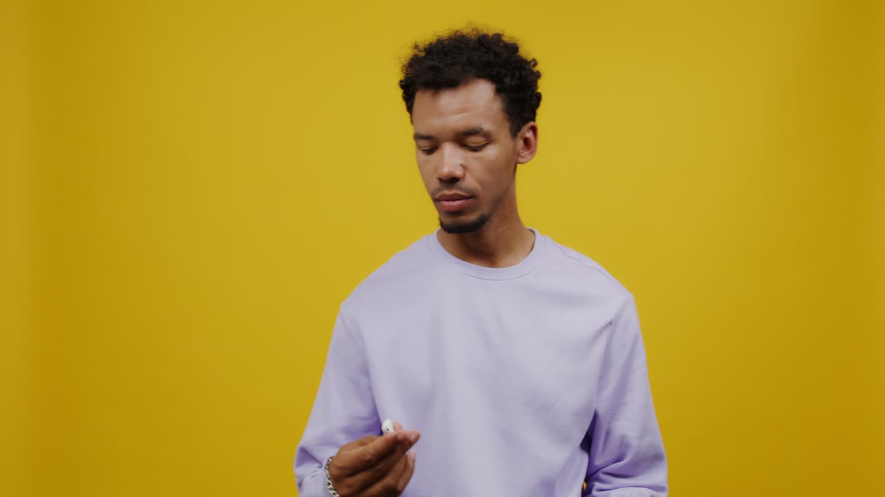 Man Listening to Music and Dancing