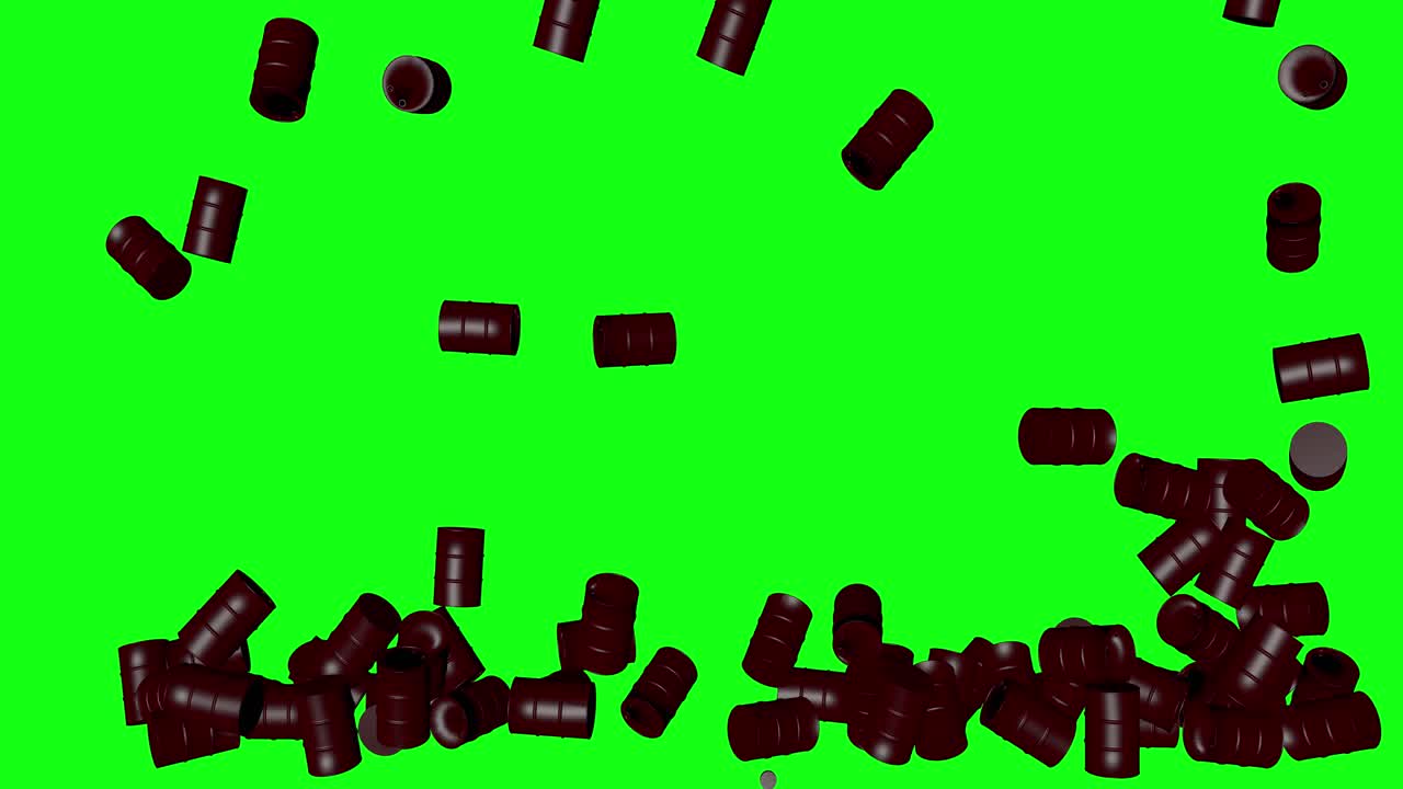 금속 배럴의 3d 비 녹색 화면