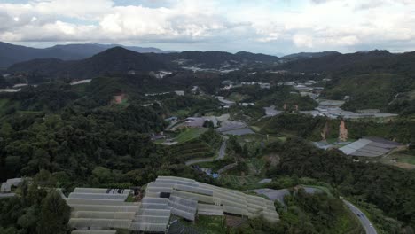 general landscape view of the brinchang district within the cameron highlands area of malaysia