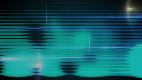 abstract blue and green light waves animation over dark background