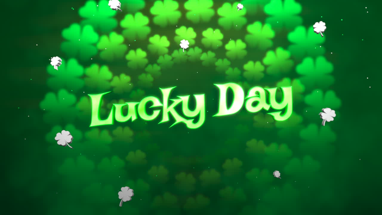 夜空にアイルランドの緑のシャムロックが輝く幸運な日