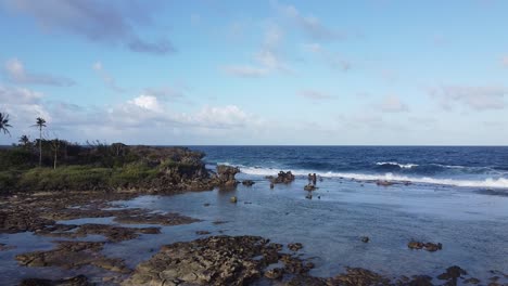 Waves-crashing-into-a-rocky-shore-of-the-Philippines