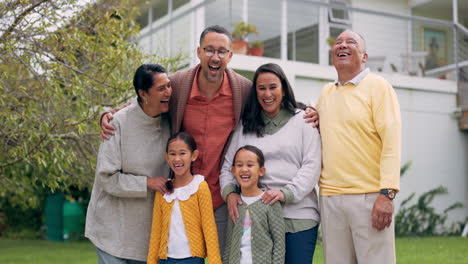 family, laughing and happy portrait outdoor