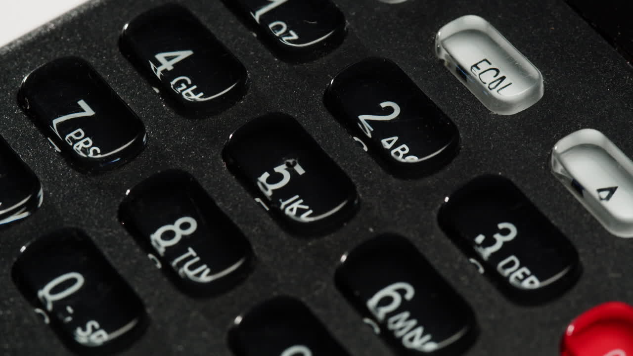 Close-up of a Point-of-Sale (POS) terminal keypad