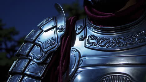 close-up of detailed medieval armor