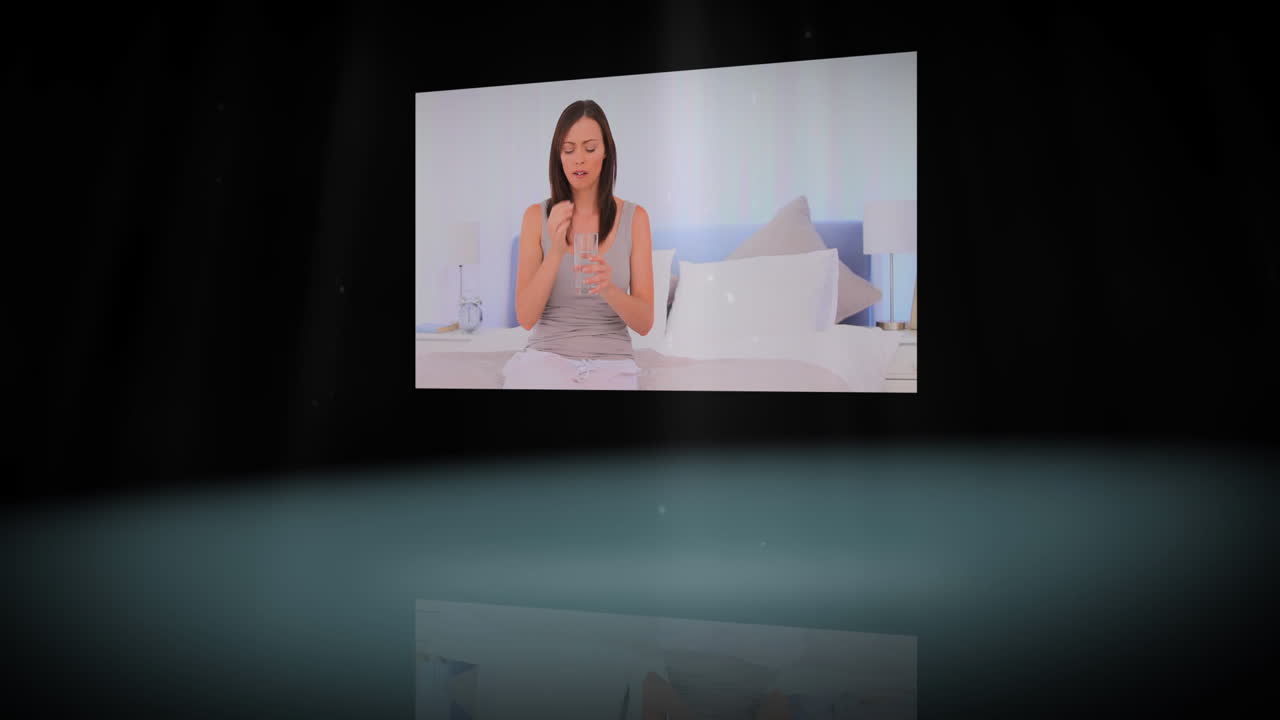 animación de una mujer con dolor de cabeza