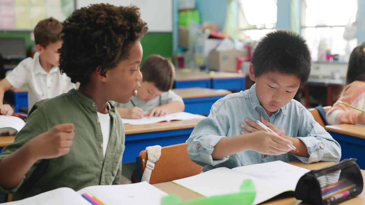 Students learning in the classroom