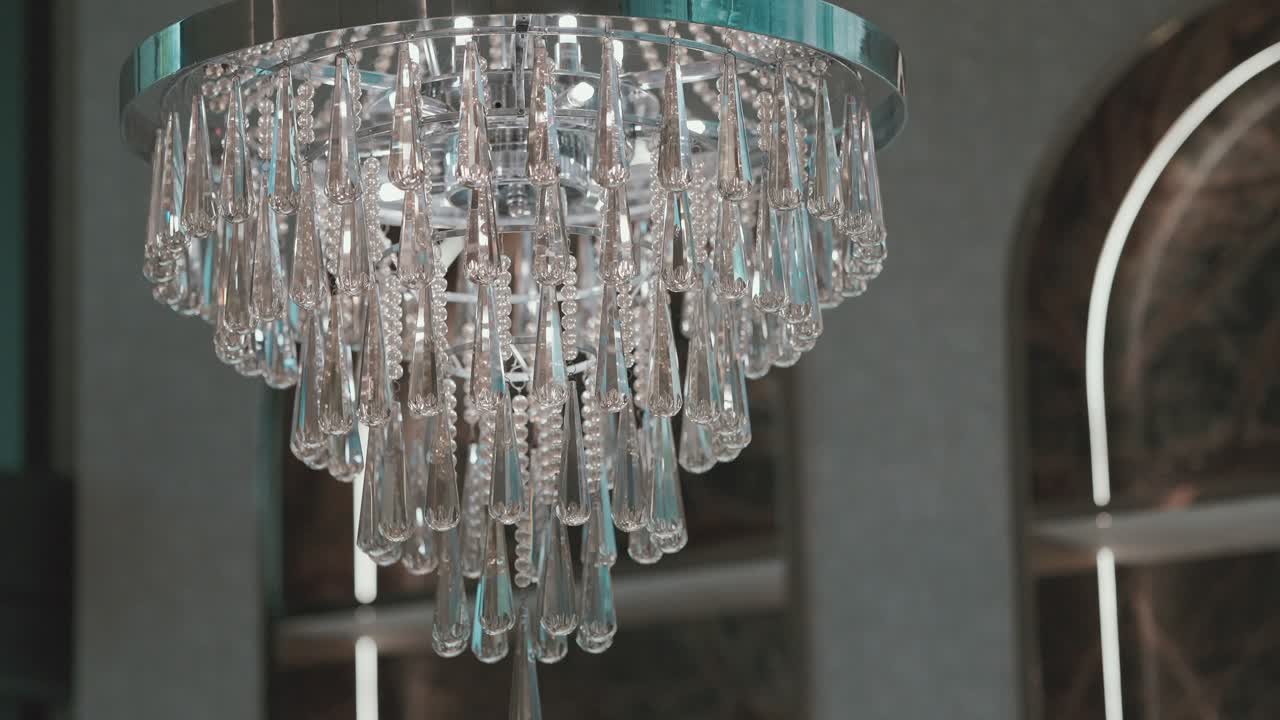 Stunning crystal chandelier radiates luxury and elegance