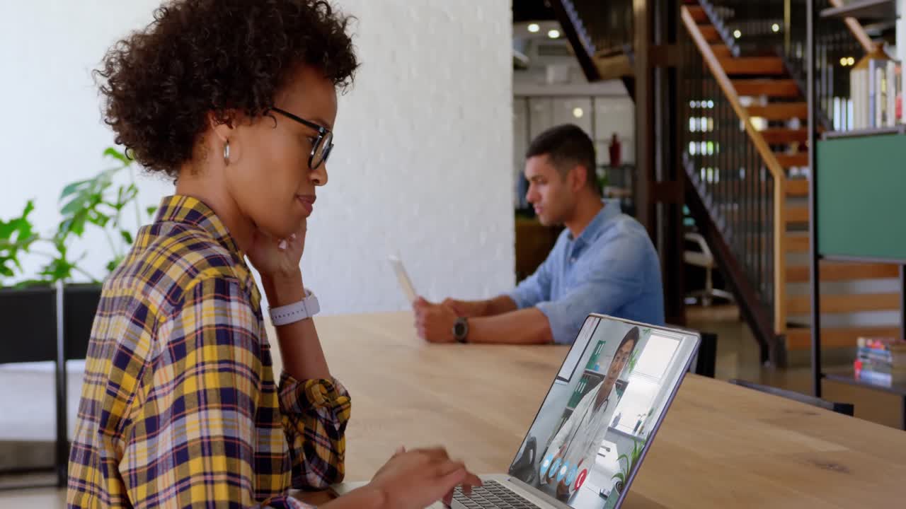Woman having a video conference