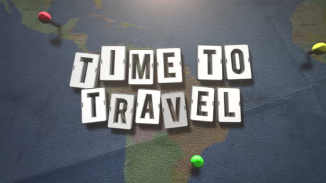 time to travel on world map with point of visit