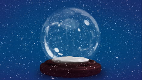 digital animation video of blue glitter sparkles wave moving around snow globe 4k