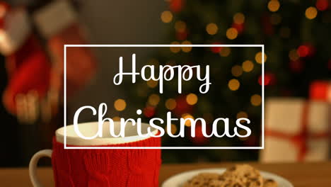 feliz navidad escrito sobre el árbol de navidad