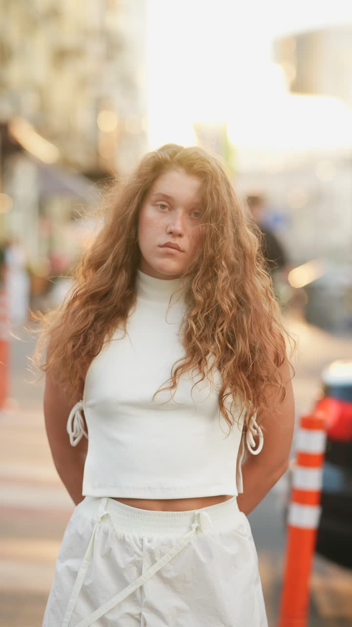 joven en la calle de la ciudad