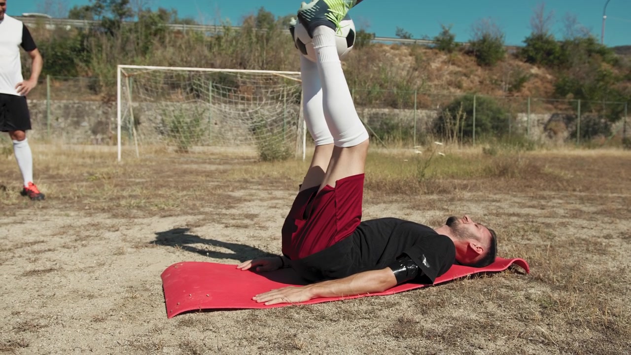 Player Training And Holding The Ball With The Feet