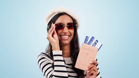 woman, blows kiss and smile