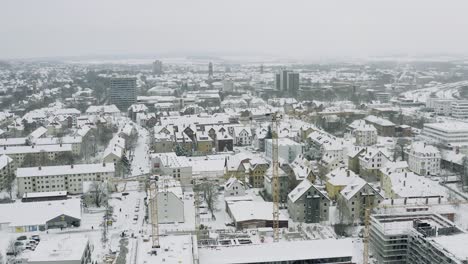 Drohnenantenne-Der-Universitätsstadt-Göttingen-Nach-Schneesturm-Tristan-Im-Winter-2021