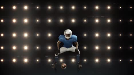 American-football-player-against-flashing-lights