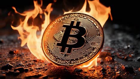 bitcoin in flames