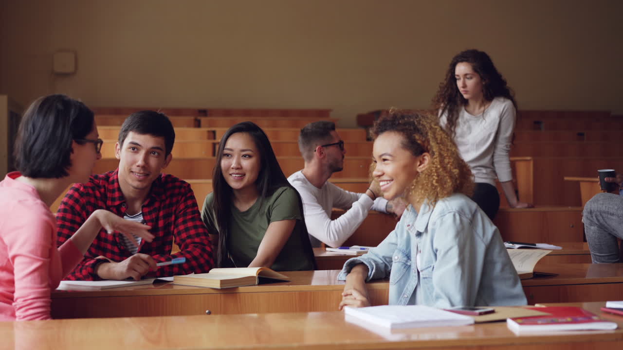 Students Discussing in a Classroom