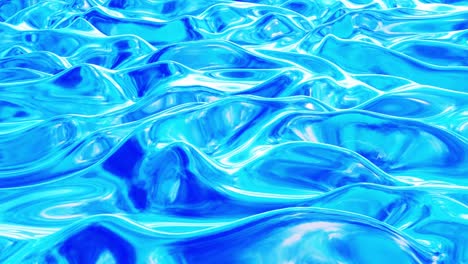 liquid pattern like waves in looped motion. 3d stylish abstract blue bg of wavy surface like brilliant liquid glass with beautiful gradient colors. 4k trendy colorful fluid animation.