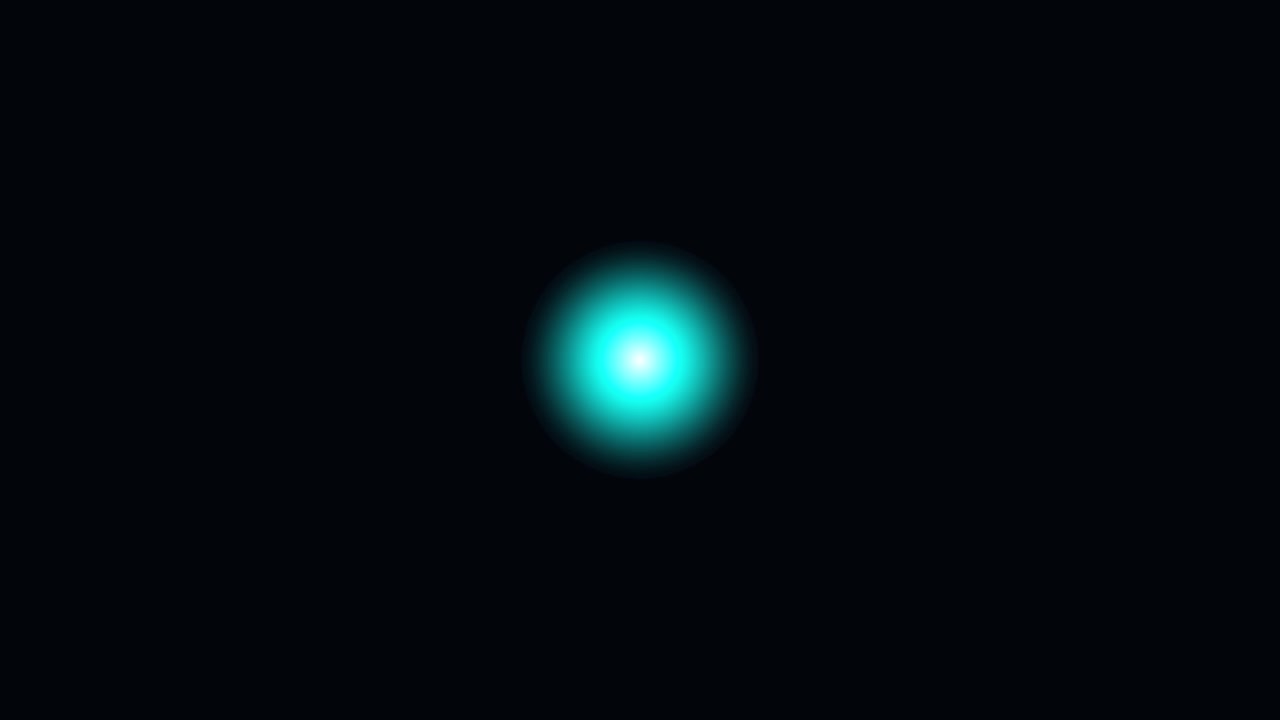 Glowing Cyan Light Orb on Black Background