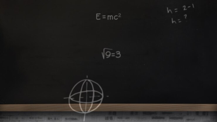 Animation of math equations on black background