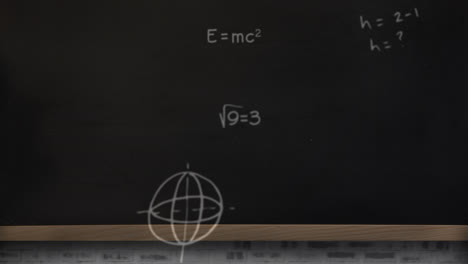 animation of math equations on black background