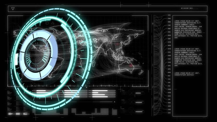 Animation of scope scanning and data processing on digital screen