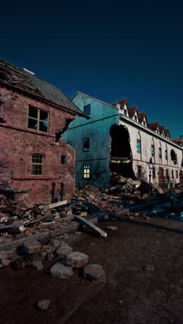 ruined buildings in a desolate city