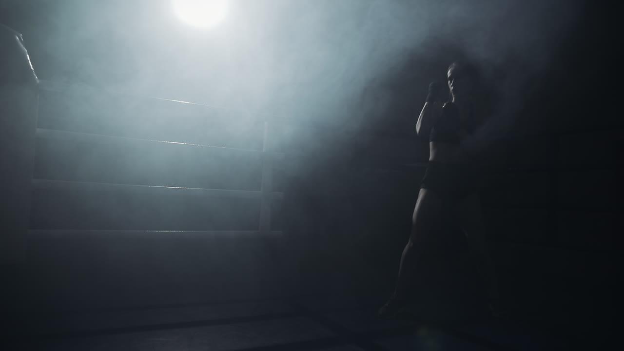Boxer Training in a Smoky Ring