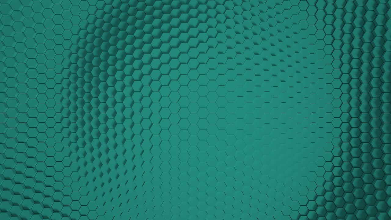 minimalismo verde. superficie de mosaico con hexágonos en movimiento. fondo geométrico abstracto con rayas en el agua. células. onda. bucle 4k. animación para una presentación de negocios.