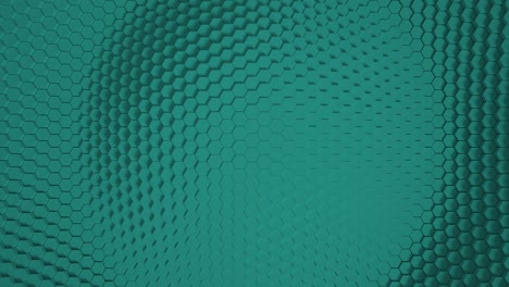 minimalismo verde. superficie de mosaico con hexágonos en movimiento. fondo geométrico abstracto con rayas en el agua. células. onda. bucle 4k. animación para una presentación de negocios.