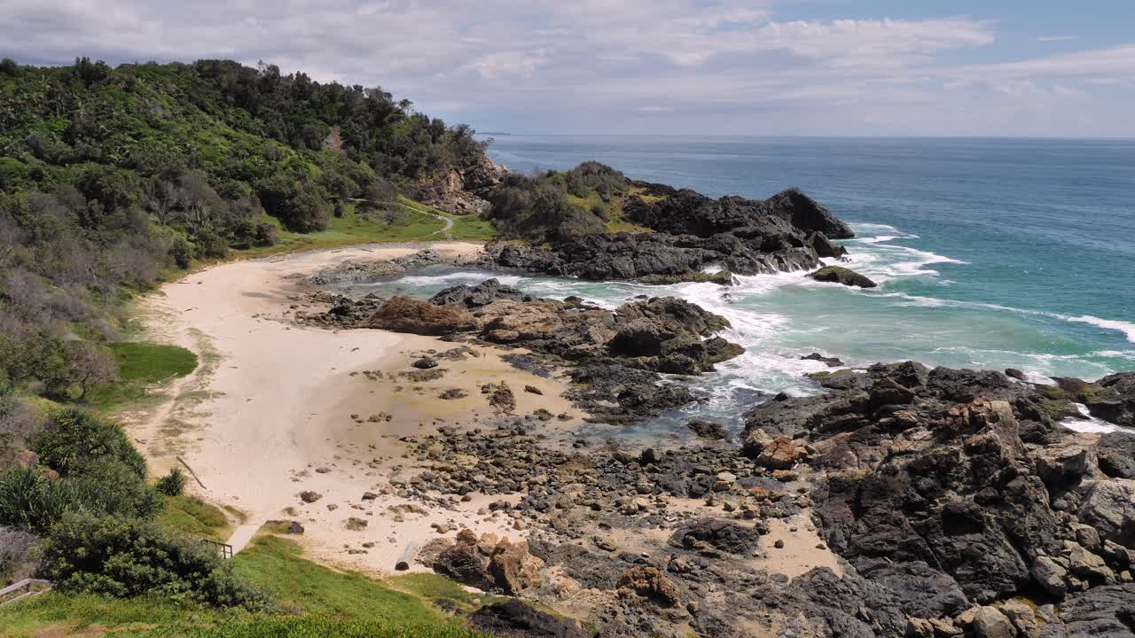 View looking North from Tacking Point Lighthouse, Port Macquarie on a sunny day.