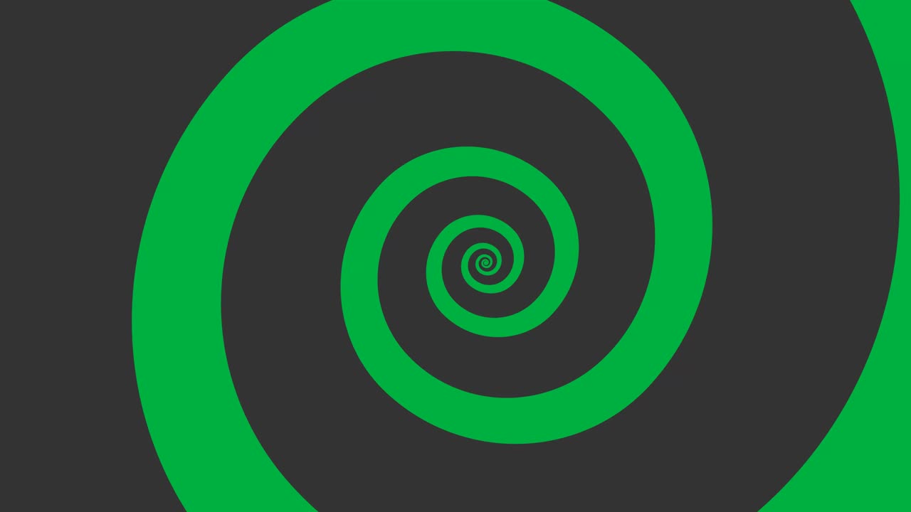 Hypnotize Black Spiral Spinning in Seamless Loop with Green Screen Background