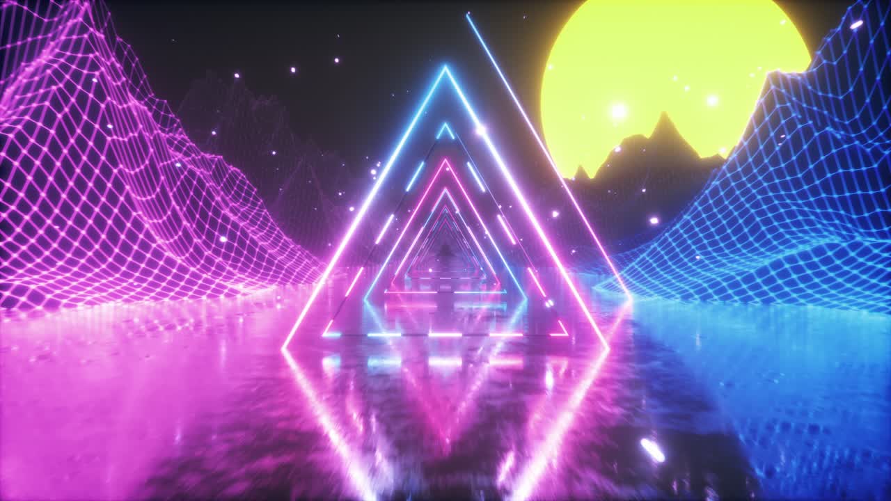 túnel triangular de neón