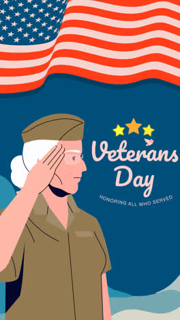 an animation of a flat veterans day instagram posts collection