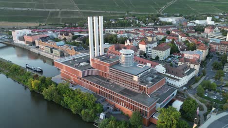 瓦茲堡, 德國 熱力發電廠 上空 上空 鳥眼空中觀景