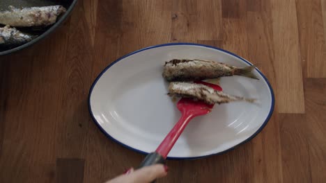 Plating-fried-sardines-at-home