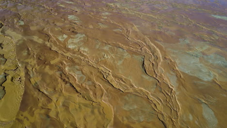 an aerial shot of sand dunes in vietnam