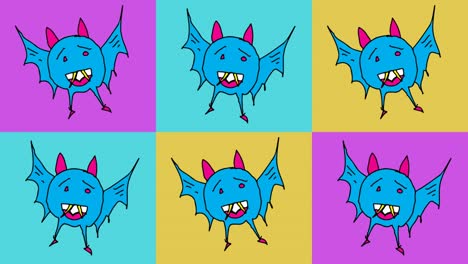kids drawing pop art seamless background with theme of bat