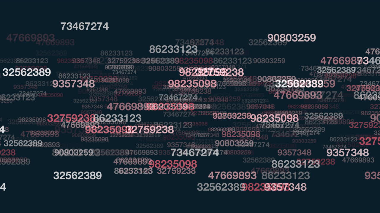 código binario digital con números aleatorios de neón en la pantalla digital