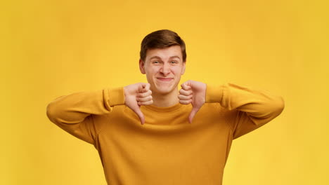 man with thumbs down