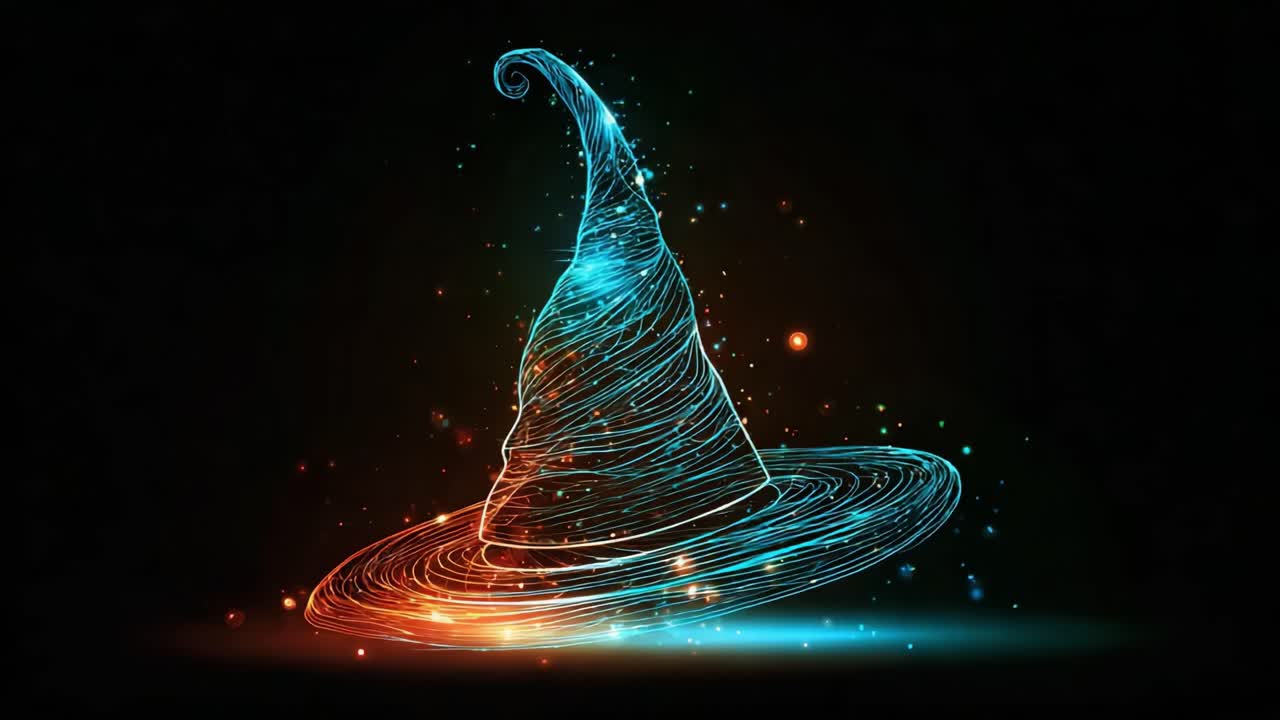 A Captivating Digital Representation of a Magical Hat, Glowing with Enchanting Colors and Radiant Sparks, Symbolizing the World of Fantasy and Sorcery in Stunning Visuals
