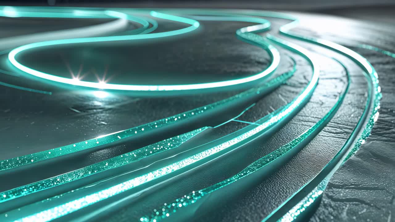 Fiber Optic Cables Glowing